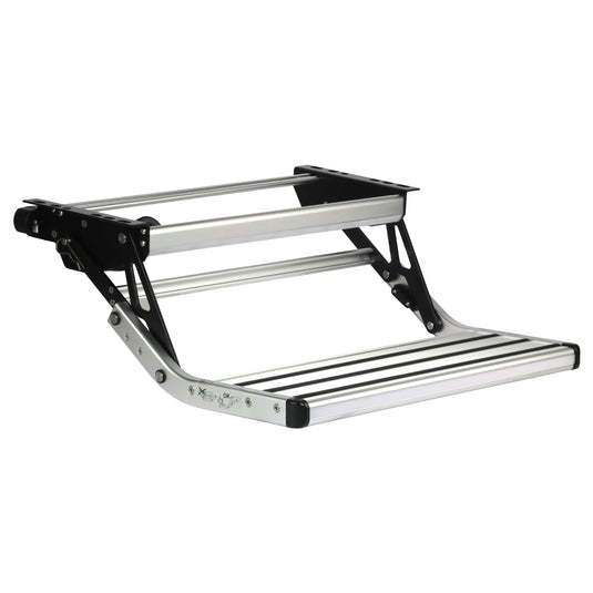Iluma Single Electric Aluminium Step Inc Amber LED Light Silver