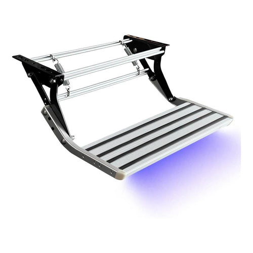 Iluma Single Manual Pull Out Aluminium Step Silver With LED Light