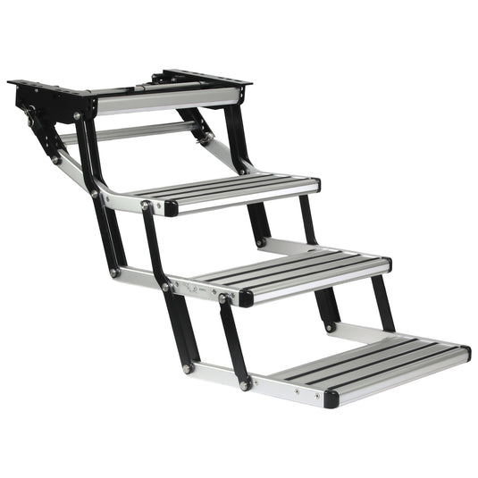 Iluma Triple Electric Aluminium Step Inc Amber LED Light Silver
