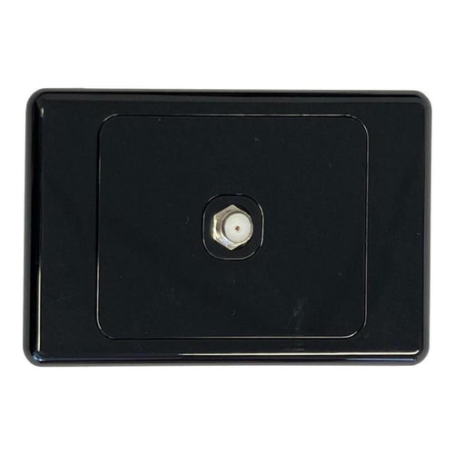 Iluma Wall Plate Single TV Antenna F Type Socket Outlet Black