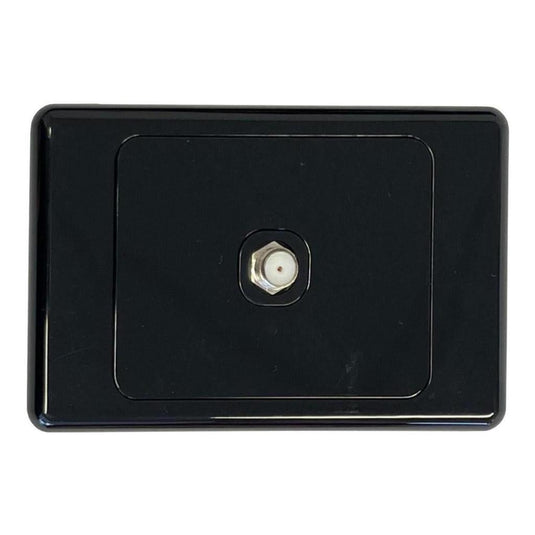 Iluma Wall Plate Single TV Antenna F Type Socket Outlet Black