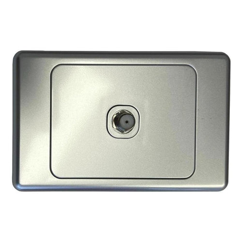 Iluma Wall Plate Single TV Antenna F Type Socket Outlet Silver