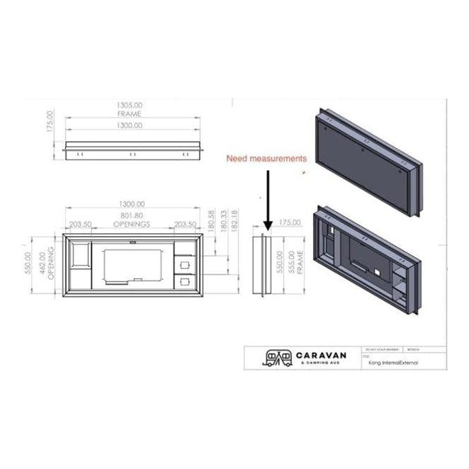 Load image into Gallery viewer, Kong Internal/External Picnic Table 1300 x 550mm with 32” TV Cavity Inc TV Mount, Airbag &amp; 3 Power Cavities
