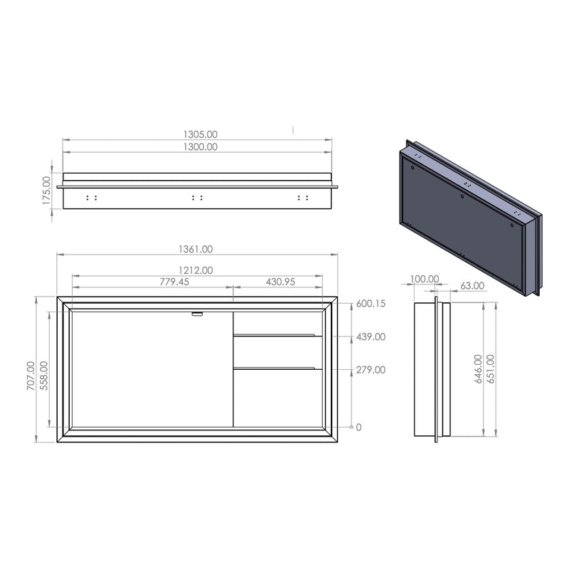 Load image into Gallery viewer, Kong Internal/External Picnic Table 1300 x 646mm with 32” TV Cavity &amp; Spice Rack/Bar Shelves
