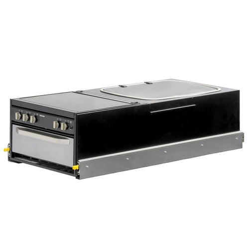 Kong Slide Out Kitchen 1200 x 500mm inc Thetford K1540 Mini Grill / MK3 Argent Sink - Black