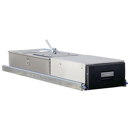 Kong Slide Out Kitchen Assembly Fridge/2 Gas Burner Inc Runners & Full Install Kit - Left Sink Drawer