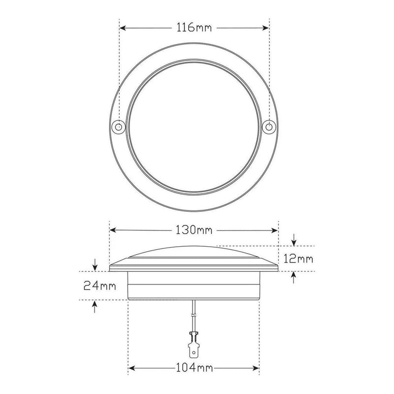 Load image into Gallery viewer, LED Autolamp 102 Series 12V Round Stop/Tail Lamp Clear Lense 130mm
