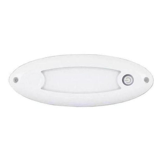 LED Autolamp 10V/30V Oval LED Interior/Exterior Lamp with White Housing & Touch Switch