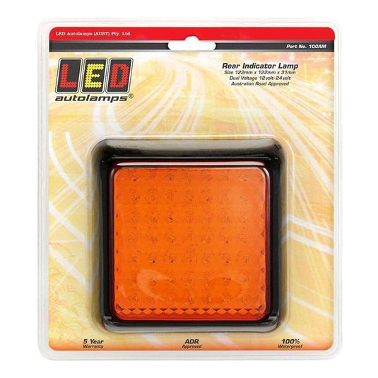 LED Autolamp 12/24V 100 Series Single Function Amber Indicator LED Light