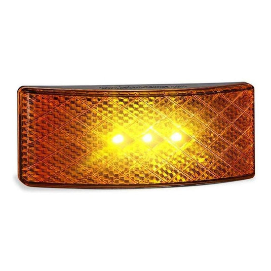 LED Autolamp 12/24V Amber Side Marker with Built in Reflector 100x38x13mm