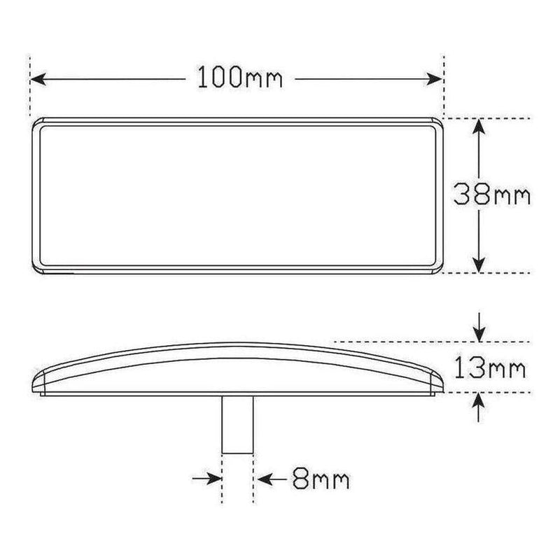Load image into Gallery viewer, LED Autolamp 12/24V Amber Side Marker with Built in Reflector 100x38x13mm

