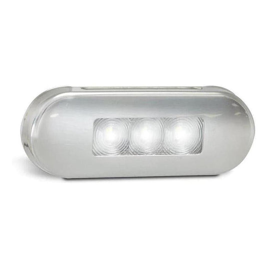 LED Autolamp 12/24V Front Marker Clear Lens White LED Stainless Steel Bezel