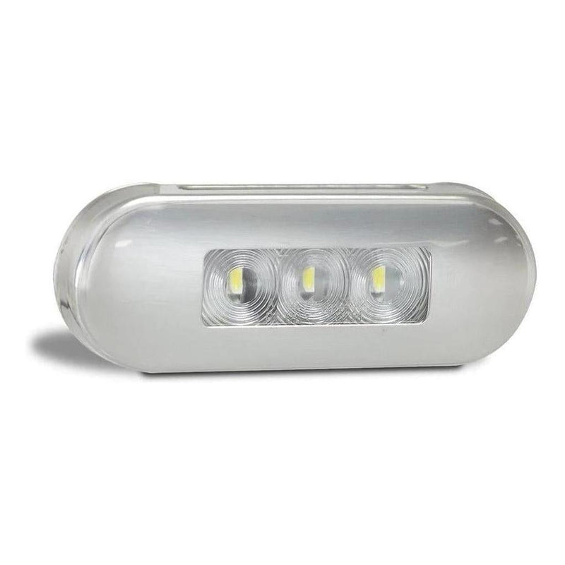 Load image into Gallery viewer, LED Autolamp 12/24V Front Marker Clear Lens White LED Stainless Steel Bezel
