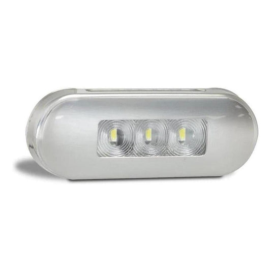 LED Autolamp 12/24V Front Marker Clear Lens White LED Stainless Steel Bezel