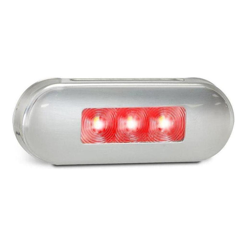 Load image into Gallery viewer, LED Autolamp 12/24V Red Rear End Outline Marker Clear Lens Red LED Stainless Steel Bezel
