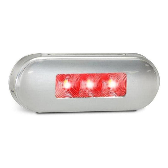 LED Autolamp 12/24V Red Rear End Outline Marker Clear Lens Red LED Stainless Steel Bezel