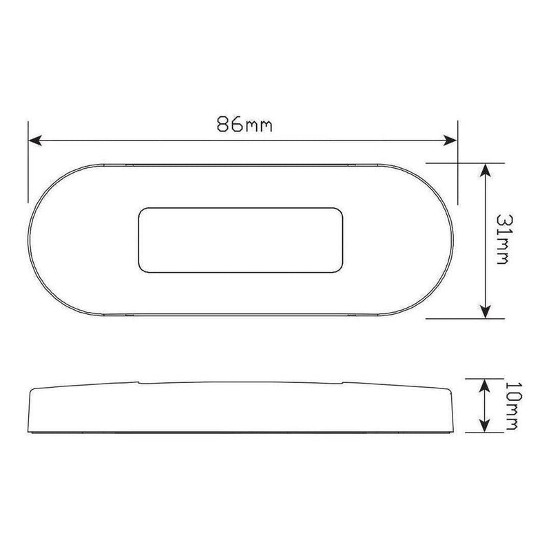 Load image into Gallery viewer, LED Autolamp 12/24V Red Rear End Outline Marker Clear Lens Red LED Stainless Steel Bezel
