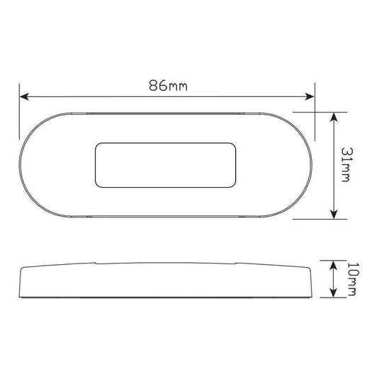 LED Autolamp 12/24V Red Rear End Outline Marker Clear Lens Red LED Stainless Steel Bezel