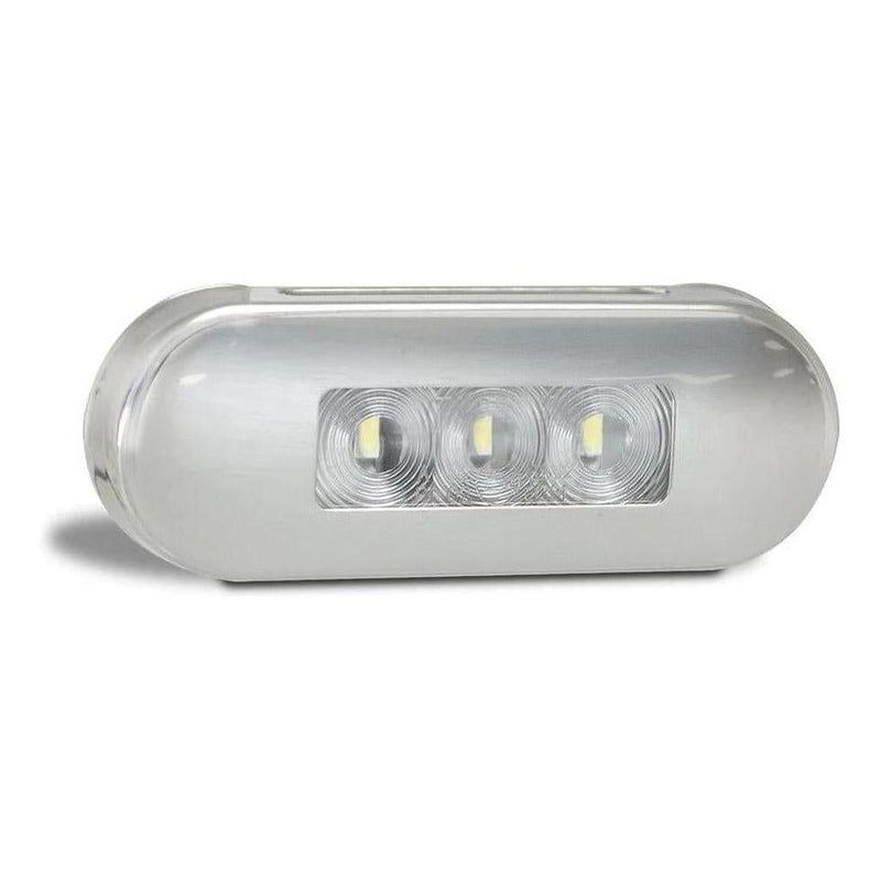 Load image into Gallery viewer, LED Autolamp 12/24V Red Rear End Outline Marker Clear Lens Red LED Stainless Steel Bezel
