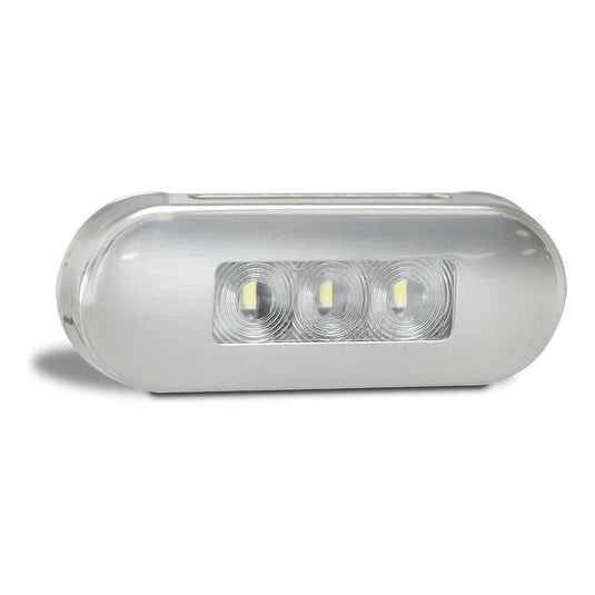 LED Autolamp 12/24V Red Rear End Outline Marker Clear Lens Red LED Stainless Steel Bezel