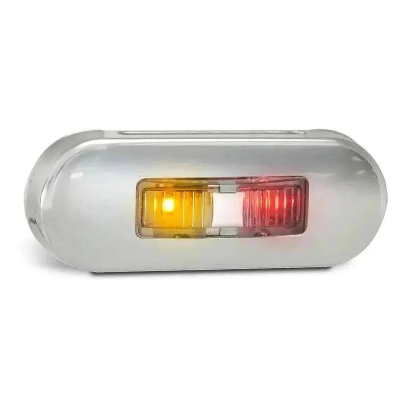 Load image into Gallery viewer, LED Autolamp 12/24V Side Marker Clear Lens Red/Amber LED Stainless Steel Bezel
