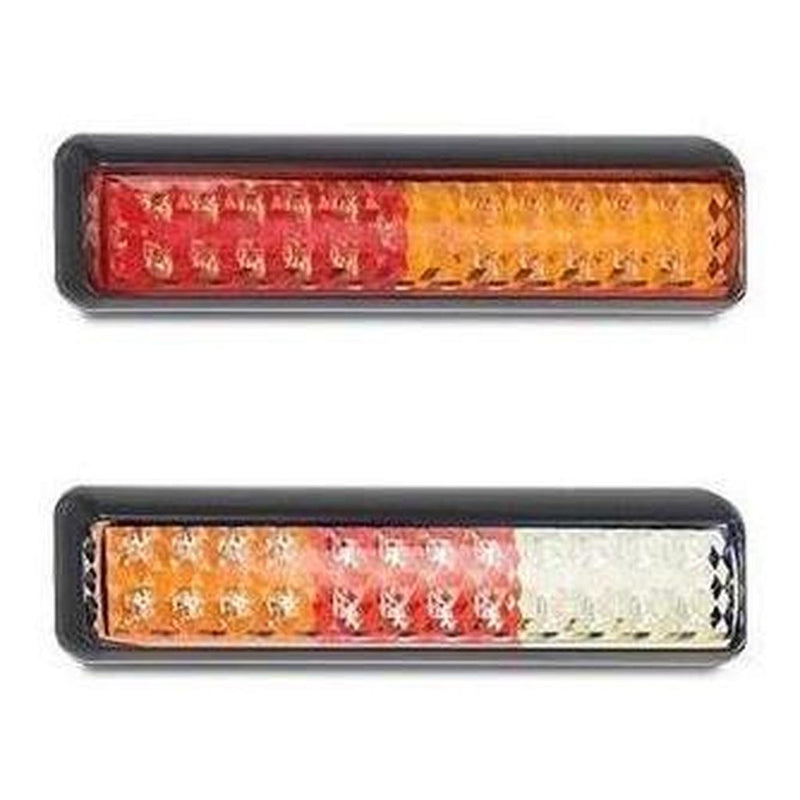 Load image into Gallery viewer, LED Autolamp 12/24V Stop/Tail/Indicator/Reverse Clear Lens Light 200 X 50 X 28mm Pair
