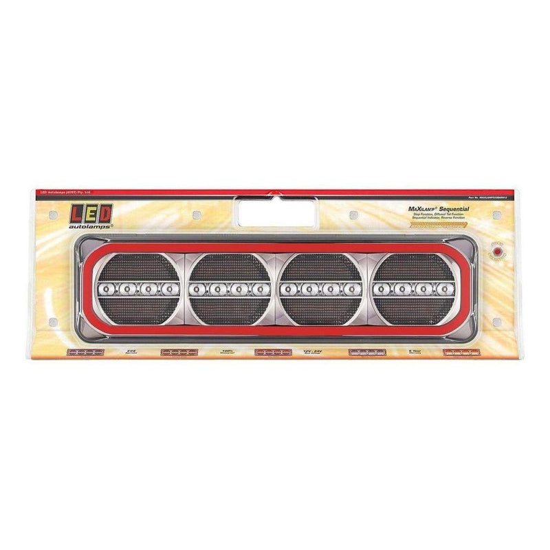 Load image into Gallery viewer, LED Autolamp 12/24V Stop/Tail/Sequential Indicator/Reverse/Reflector Taillight 193x123x26mm
