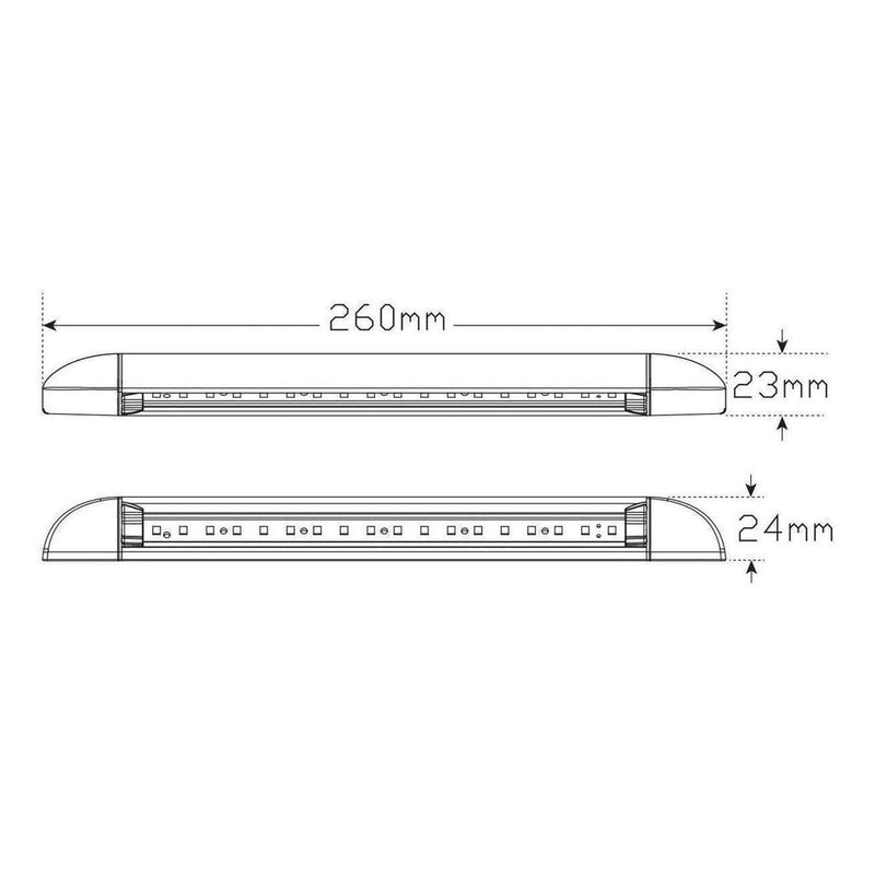 Load image into Gallery viewer, LED Autolamp 12V Awning Lamp 260x23X24mm Black
