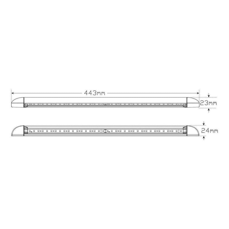 Load image into Gallery viewer, LED Autolamp 12V Dual Function Amber/White Bug Awning Light 443x23x24mm
