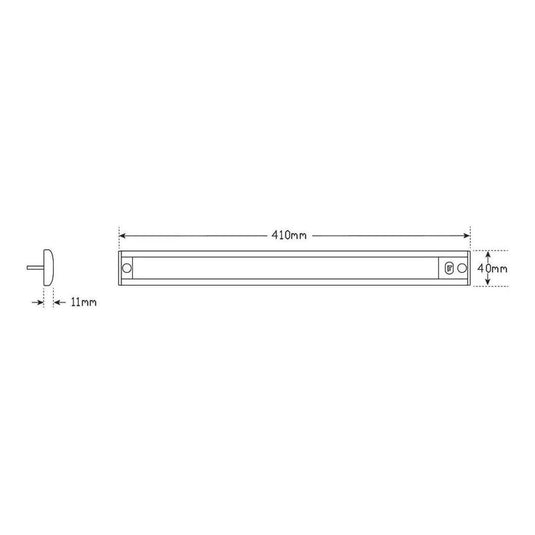 LED Autolamp 12V Interior Strip Light with Touch Sensor Switch Silver 410x40x11mm