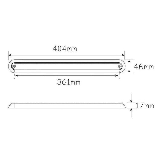 LED Autolamp 12V LED Slimline Stop Tail Indicator Light Surface Mount 404mm