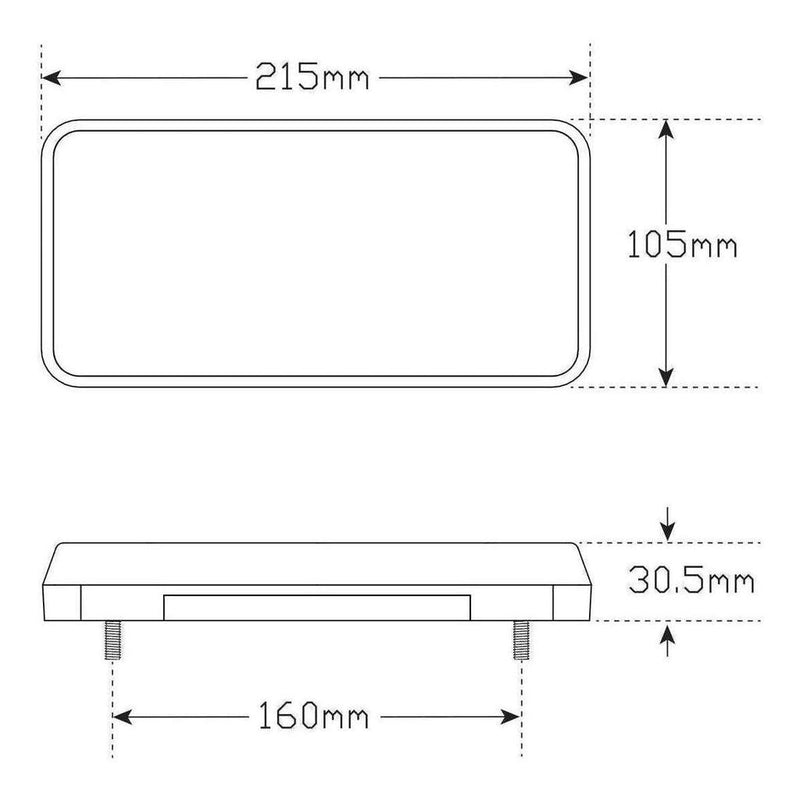 Load image into Gallery viewer, LED Autolamp 12V LH/RH Direction Stop/Tail/Indicator/Reflector Taillight 215x105x30.5mm
