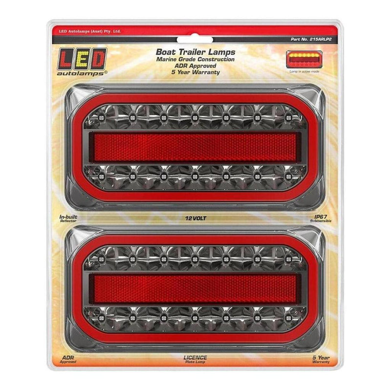 Load image into Gallery viewer, LED Autolamp 12V LH/RH Direction Stop/Tail/Indicator/Reflector Taillight 215x105x30.5mm
