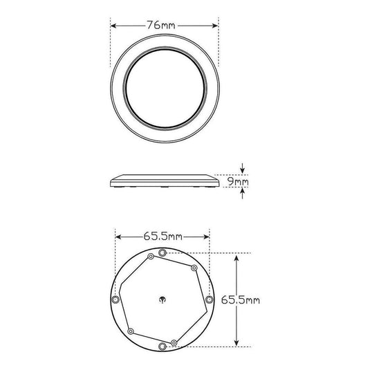 LED Autolamp 12V Round Interior Cool White Lamp with Chrome Bezel Blister