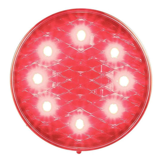LED Autolamp 12V Round Red Rear Stop/Tail Taillight Clear Lense 80mm