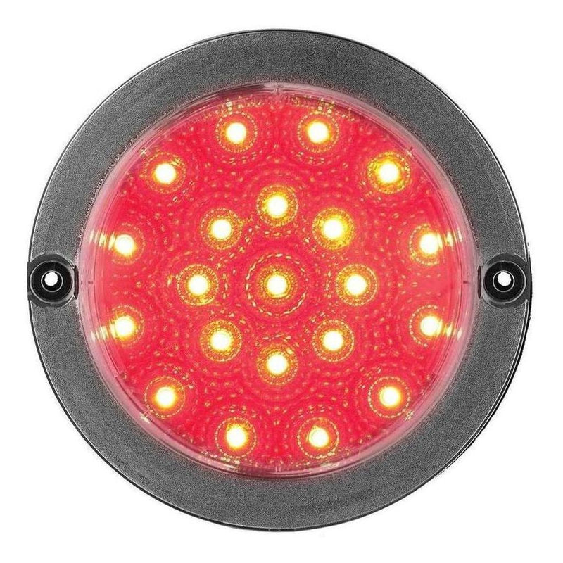 Load image into Gallery viewer, LED Autolamp 12V Round Stop/Tail Taillight Black Chrome 130mm
