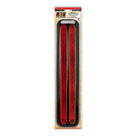 LED Autolamp 12V Slim Line Stop/Tail/Indicator Taillight Black 428x97x22mm Each