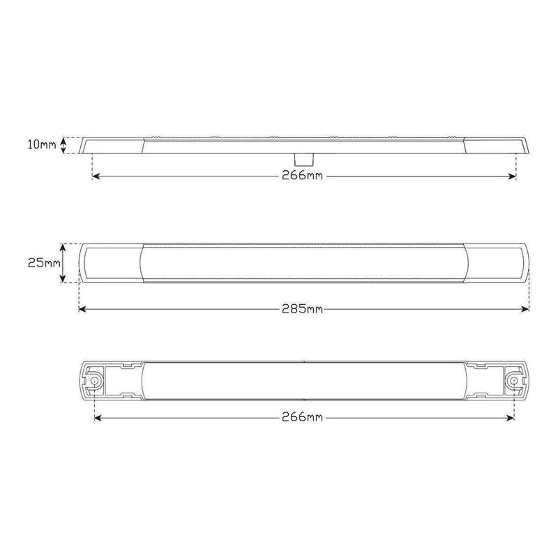 Load image into Gallery viewer, LED Autolamp 12V Slimline Stop/Tail/Indicator Taillight 285x25x10mm
