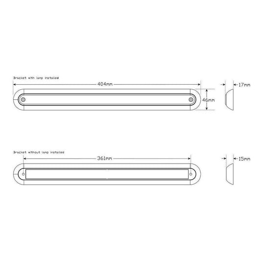 LED Autolamp 12V Stop/Tail LED Strip Light In Chrome Bracket Blister