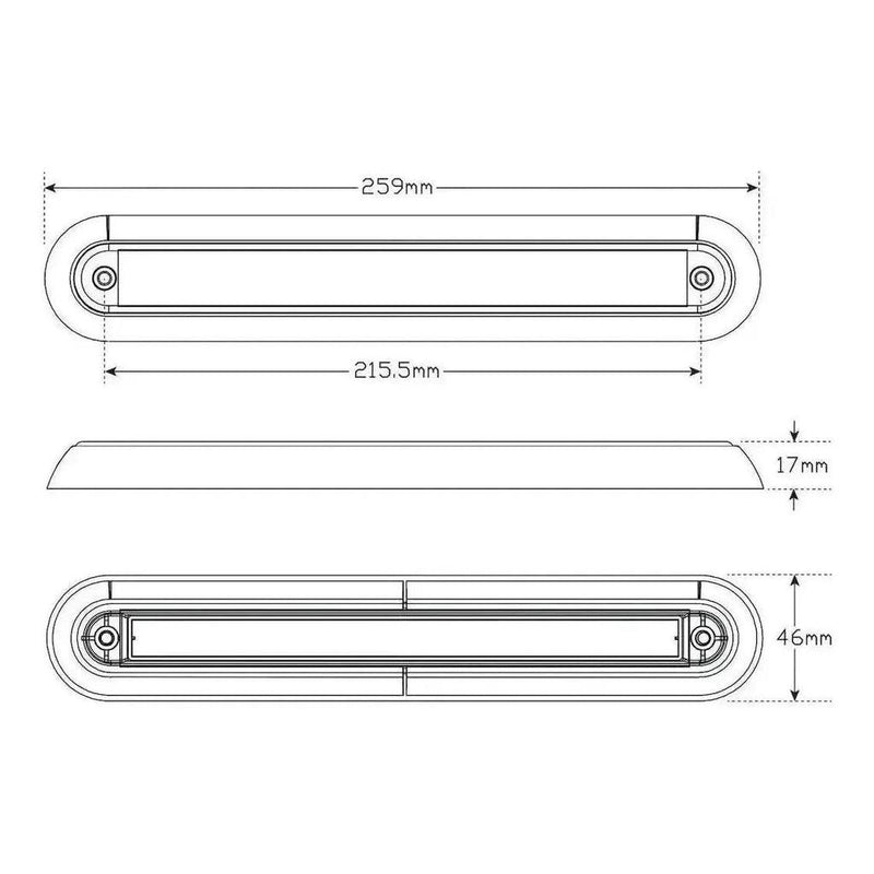 Load image into Gallery viewer, LED Autolamp 12V Strip Red Stop/Tail/Indicator Taillight 298x46x17mm
