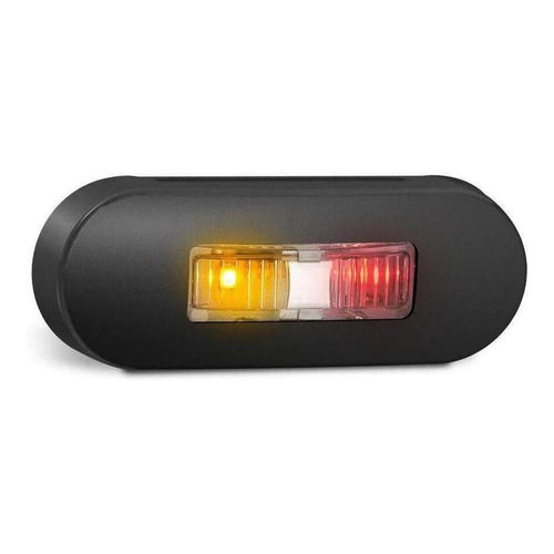 LED Autolamp 12V/24V Amber/Red Side marker Clear Lense & Black Bezel 86x31x16mm Blister