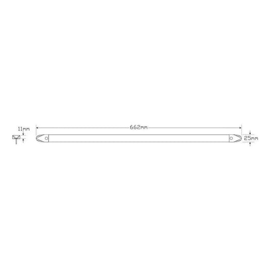 LED Autolamp 12V/24V Interior Strip Light Inc On / Off Switch 662X25X11mm