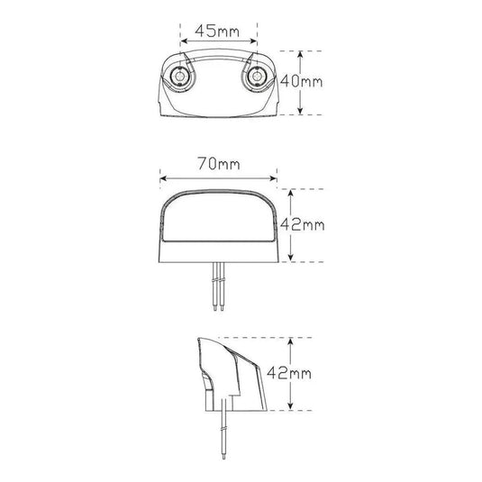 LED Autolamp 12V/24V Licence Plate Light 70x42x40mm