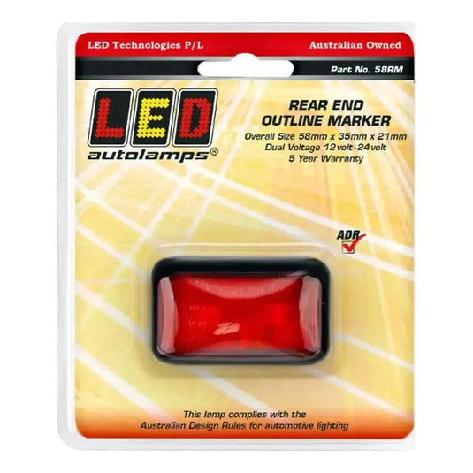 LED Autolamp 12V/24V Red LED Rear Position Marker Lamp