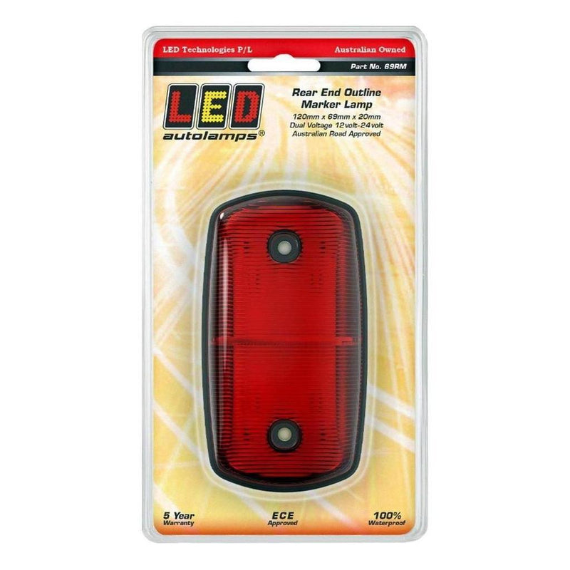 Load image into Gallery viewer, LED Autolamp 12V/24V Red LED Rear Position Marker Lamp Blister
