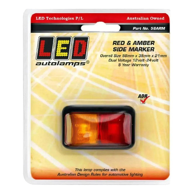 Load image into Gallery viewer, LED Autolamp 12V/24V Red/Amber Side Marker
