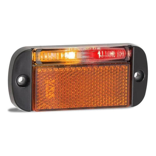 LED Autolamp 12V/24V Red/Amber Side Marker with Reflector 100x44x12 LH