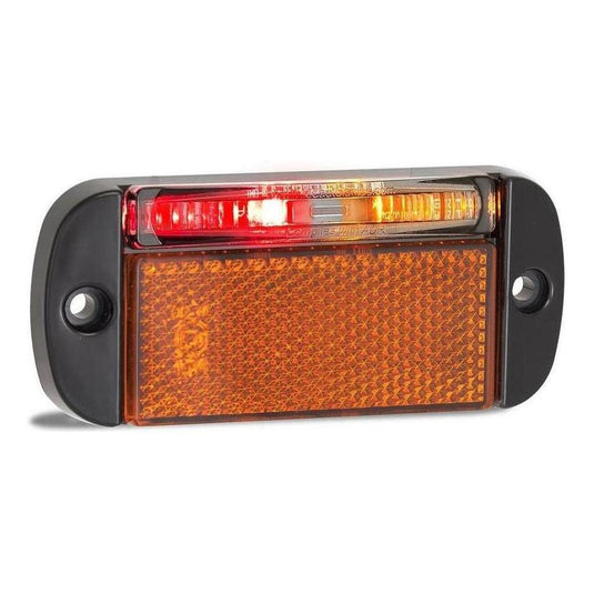 LED Autolamp 12V/24V Red/Amber Side Marker with Reflector 100x44x12 RH