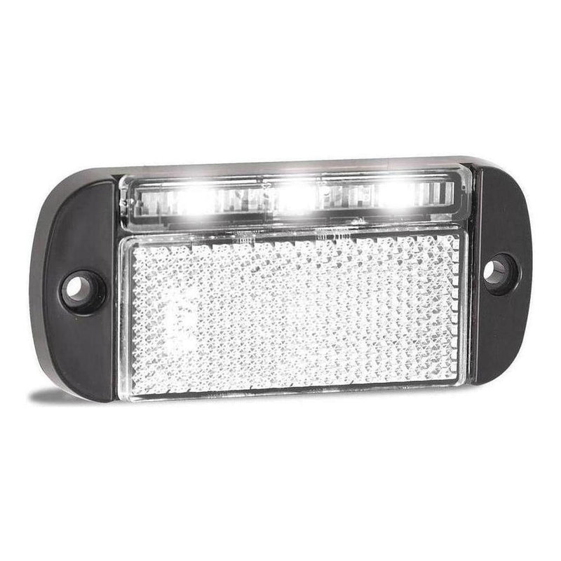 Load image into Gallery viewer, LED Autolamp 12V/24V White Rear End Outline Marker with Reflector 100x44x13
