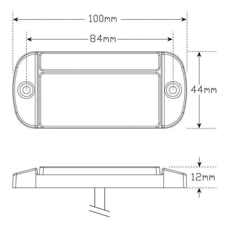 Load image into Gallery viewer, LED Autolamp 12V/24V White Rear End Outline Marker with Reflector 100x44x13
